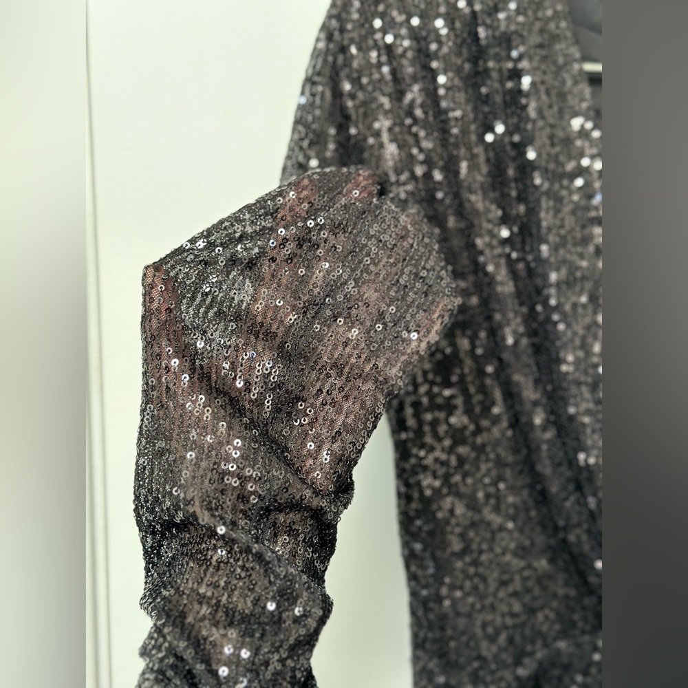 RAMY BROOK Reba Sequin V-Neck Cocktail Party Evening Mini Wrap Dress Size 8 NWT - Picture 13 of 14